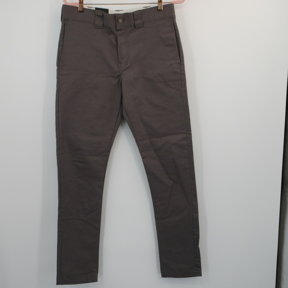 Dickies Flex Slim Skinny Twill Work Pants Mens 32x32 Charcoal Grey WP803VG